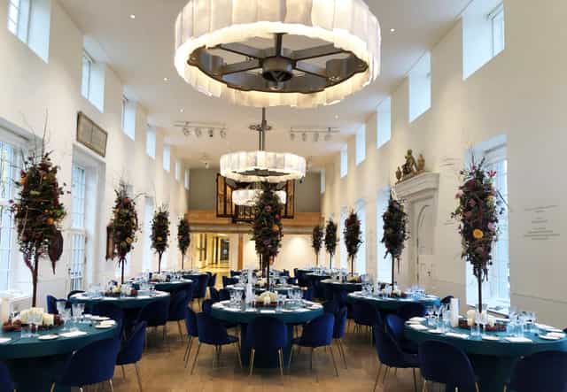 Elegant Church Hall at H'ART Museum, ideal for upscale dinners and galas.