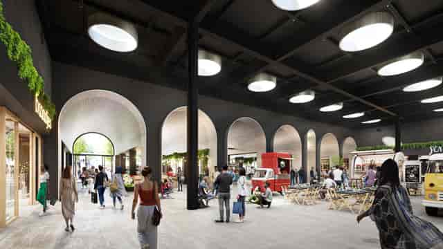 Retail Unit in Amsterdamse Poort, spacious venue with high ceilings for events and markets.