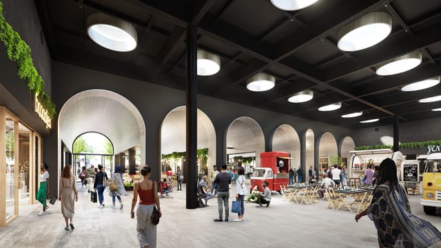 Retail Unit in Amsterdamse Poort, spacious venue with high ceilings for events and markets.