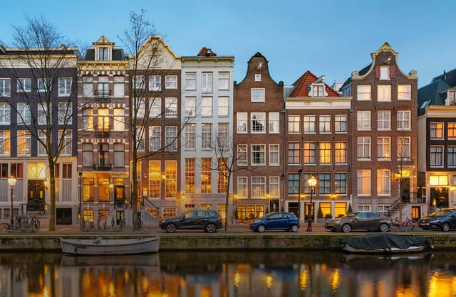 Canal-side terrace at Restaurant Ambassade, ideal for networking events and receptions.