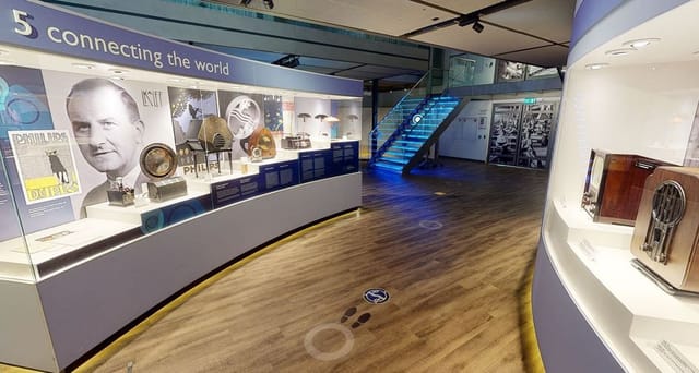 Modern exhibition space at Philips Museum for corporate events and educational seminars.
