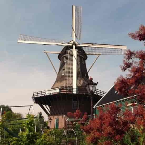 "Charming windmill at Molen van Sloten, perfect for outdoor weddings and retreats."