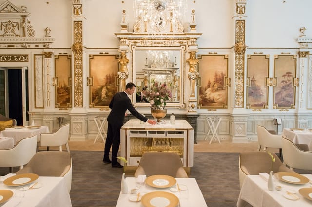 Elegant dining space in The White Room, ideal for upscale weddings and events.