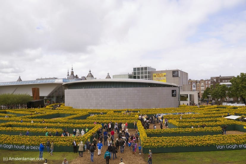Garden event at Van Gogh Museum with vibrant flowers, ideal for networking and engagement.