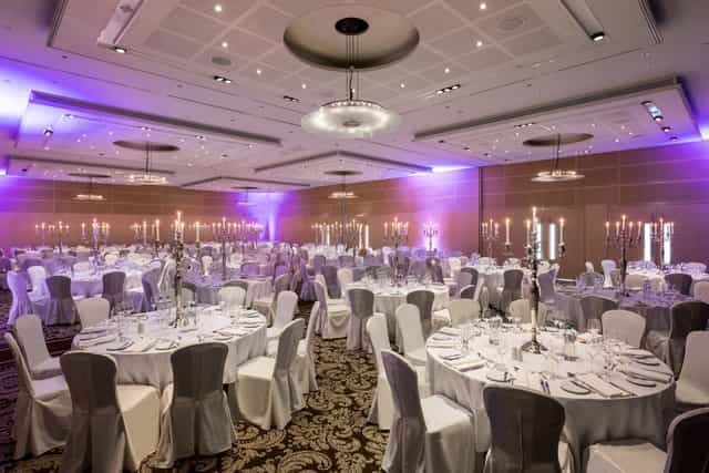 Elegant banquet hall at Apollo Hotel Amsterdam for upscale weddings and events.