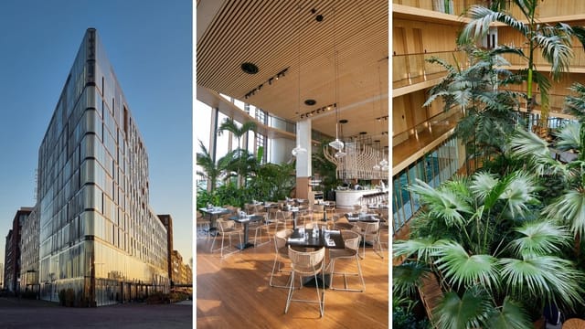 Modern Hotel Jakarta Amsterdam suite with glass exterior, ideal for meetings and events.