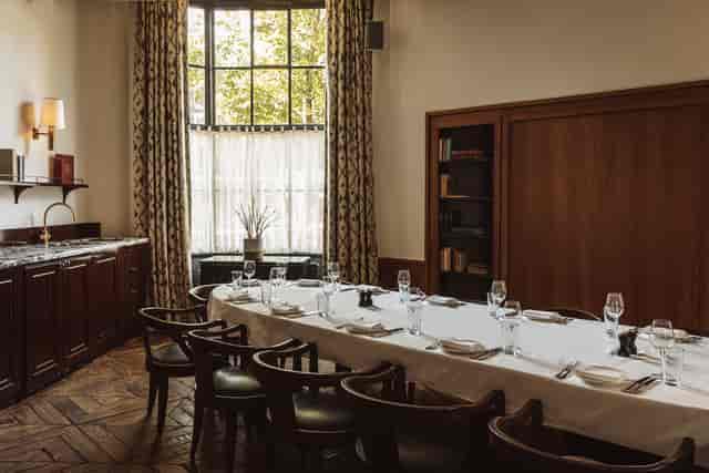 Private dining room in Soho House Amsterdam, perfect for corporate meetings and exclusive events.