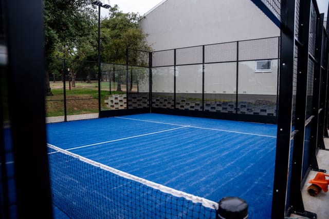 Padel court at Bryanston Country Club for corporate retreats and team-building events.