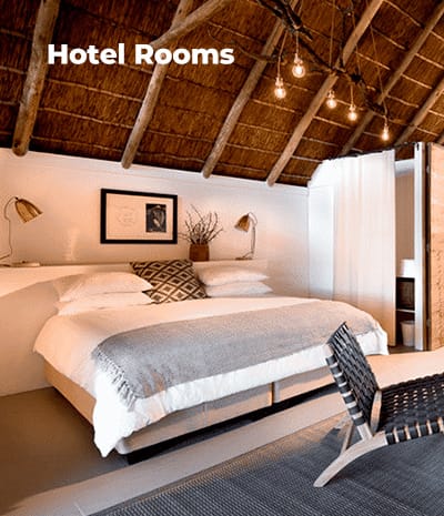 Boutique hotel room with rustic charm, ideal for retreats and small gatherings.