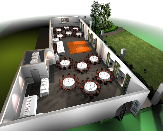 Spacious indoor venue at Indaba Hotel, perfect for weddings and corporate events.