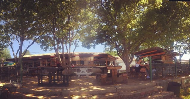 Outdoor beer garden at Riversands Farm, ideal for casual gatherings and team-building events.