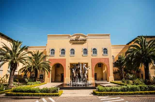 Golden Horse Casino Conference Centre with elegant water feature for events and gatherings.