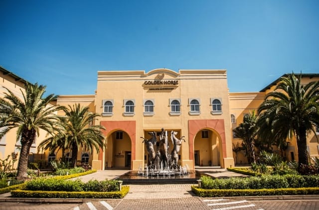 Golden Horse Casino Conference Centre with elegant water feature for events and gatherings.