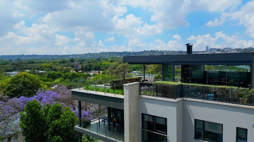 Modern Houghton Terrace venue with lush greenery for corporate events and receptions.