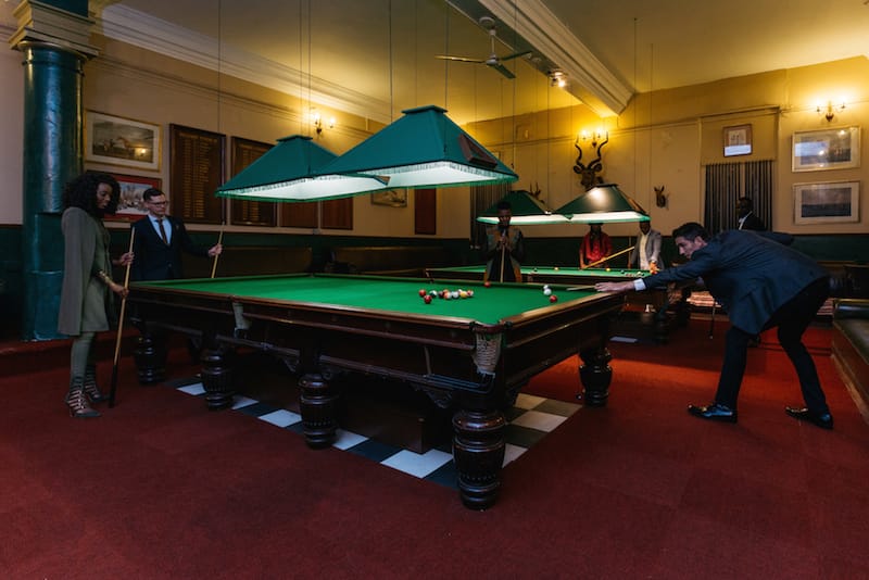 Mvela Room at Rand Club: elegant billiards space for networking and team building events.