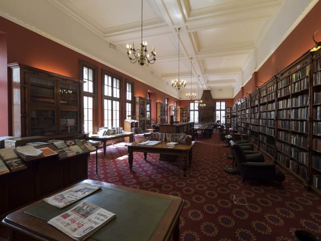 Elegant library at Rand Club, ideal for intimate meetings and creative workshops.