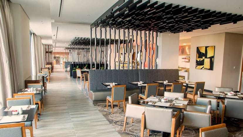 Modern meeting room at Hilton Garden Inn Nairobi Airport, ideal for networking events.