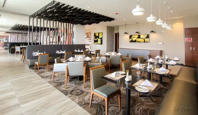 Restaurant at Hilton Garden Inn Nairobi Airport, modern dining space for events and meetings.