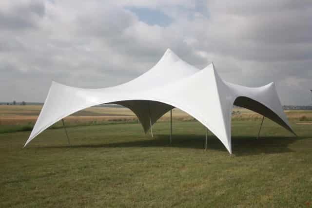 Aluhall Tent in Expat Events: sleek fabric structure perfect for outdoor weddings and festivals.