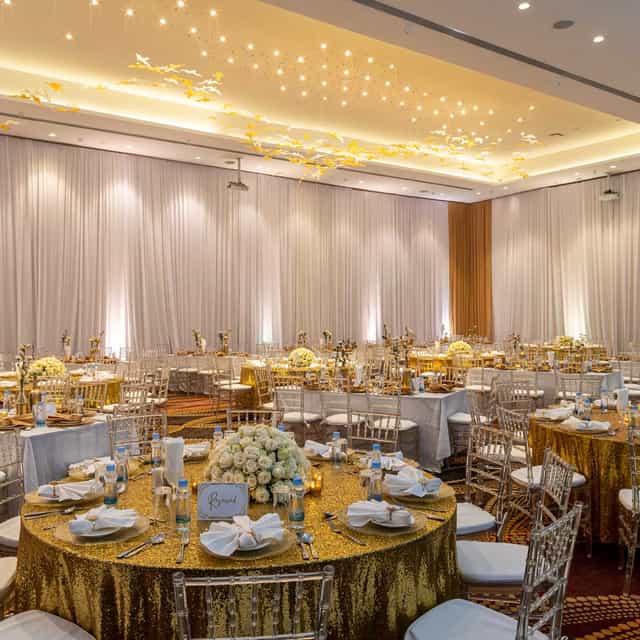 Elegant banquet hall at Emara Ole Sereni Hotel, perfect for weddings and formal events.