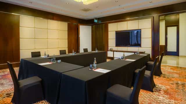 Banquet Room at Crowne Plaza Nairobi, ideal for meetings with modern tech setup.