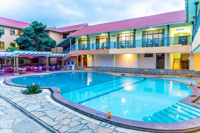 Resort hotel pool at Lake Nakuru, perfect for networking events and outdoor gatherings.