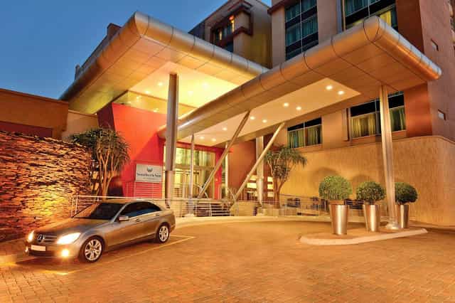 Modern hotel entrance at Southern Sun Rosebank for corporate events and meetings.