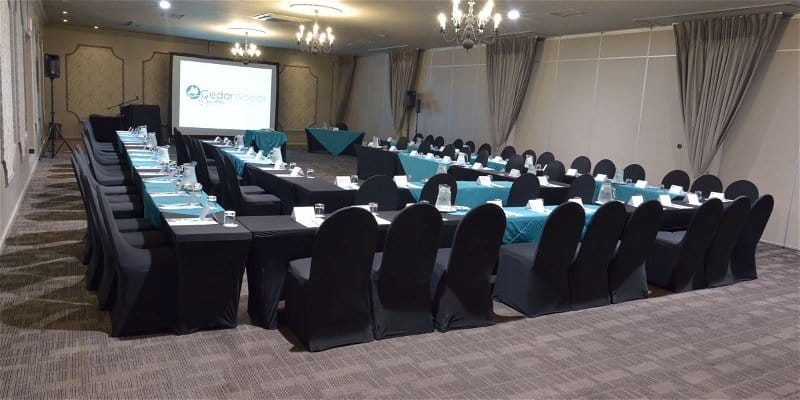 Professional meeting room at Serengeti 2 with elegant decor for corporate events.