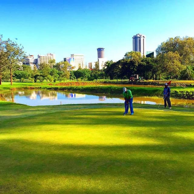 Kenya Railway Golf Club clubhouse with lush greenery, ideal for corporate events and meetings.
