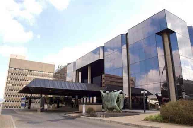 Nelson Mandela Theatre in Joburg, modern glass facade for corporate events.