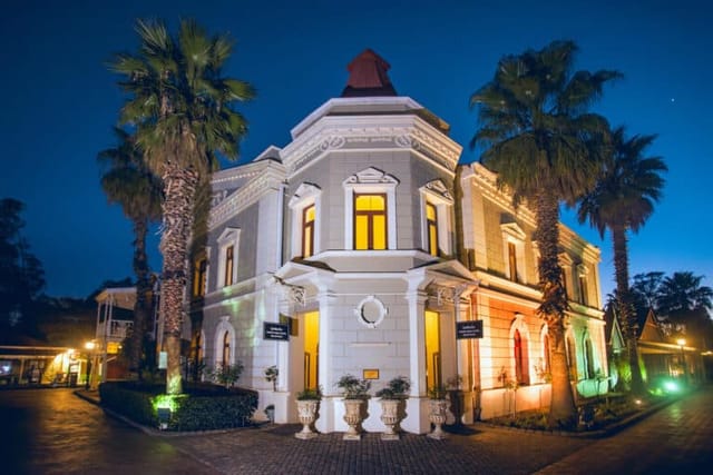 Elegant Gold Reef City Hotel venue at dusk, perfect for corporate events and gatherings.