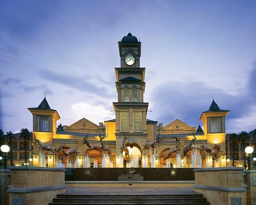 Ruby at Gold Reef City Hotel's majestic clock tower, perfect for upscale events and receptions.