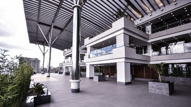 Modern outdoor event space in Nairobi Garage for corporate meetings and social gatherings.