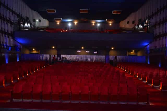 Nairobi Film Centre auditorium with red seating, ideal for conferences and presentations.