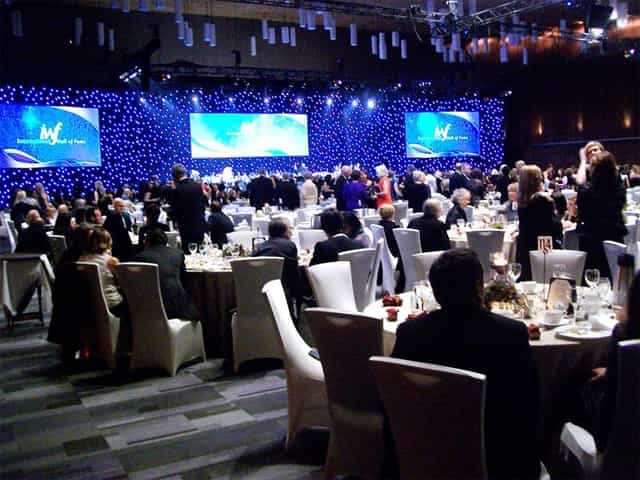 Elegant banquet hall in Sandton Convention Centre for gala events and networking.