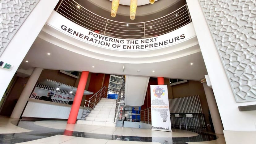 Modern Atrium in 22 On Sloane, a stylish venue for workshops and conferences.