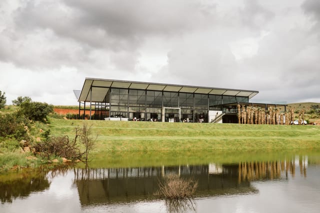 Poortjie Venue with glass facade, ideal for corporate events and weddings