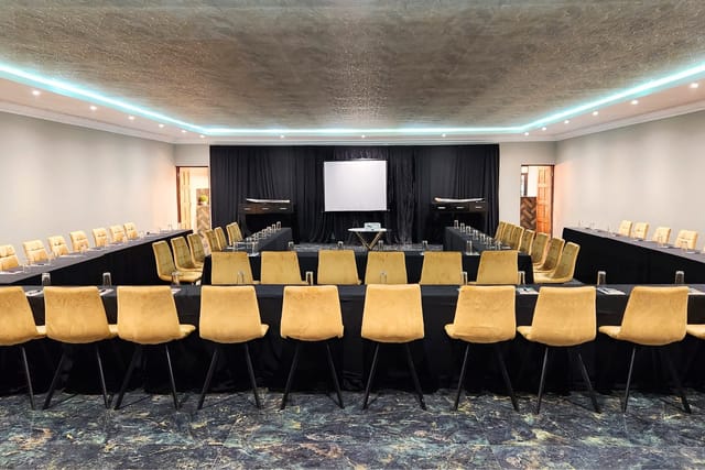 U-shaped seating in FNB Conference Centre for effective workshops and seminars.