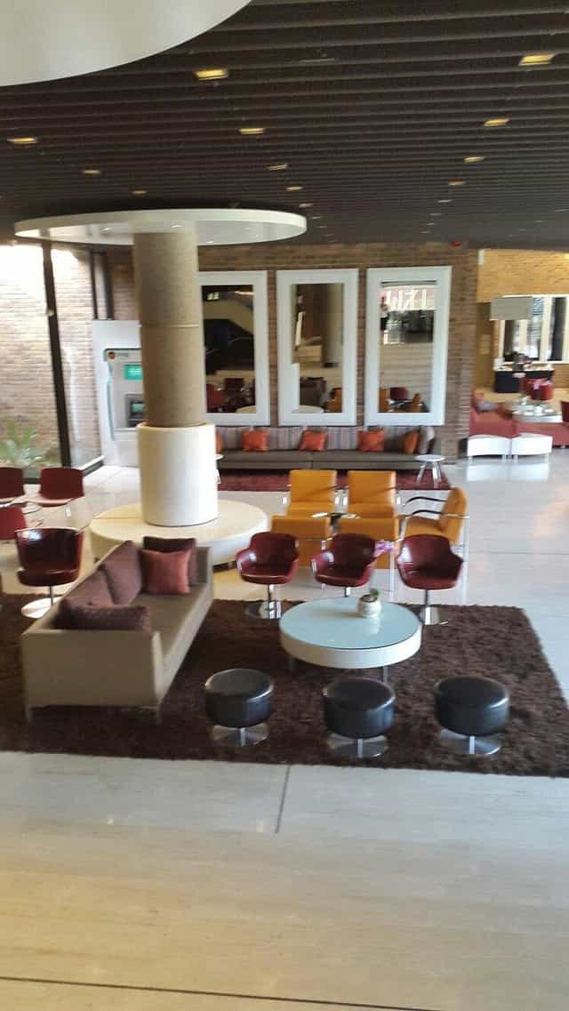 Modern lounge area in FNB Conference Centre, ideal for networking events and meetings.