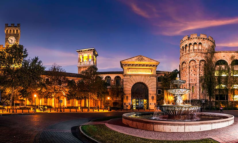 "Elegant Montecasino Theatre venue with fountain, perfect for events and receptions."