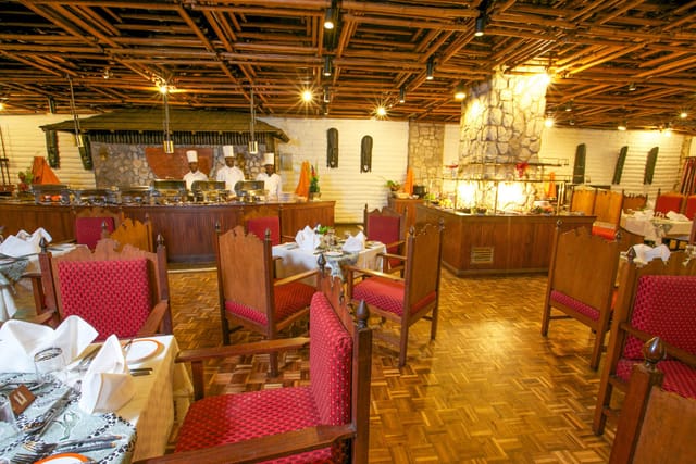 Elegant dining setup at Taita Hills Resort, perfect for corporate dinners and celebrations.