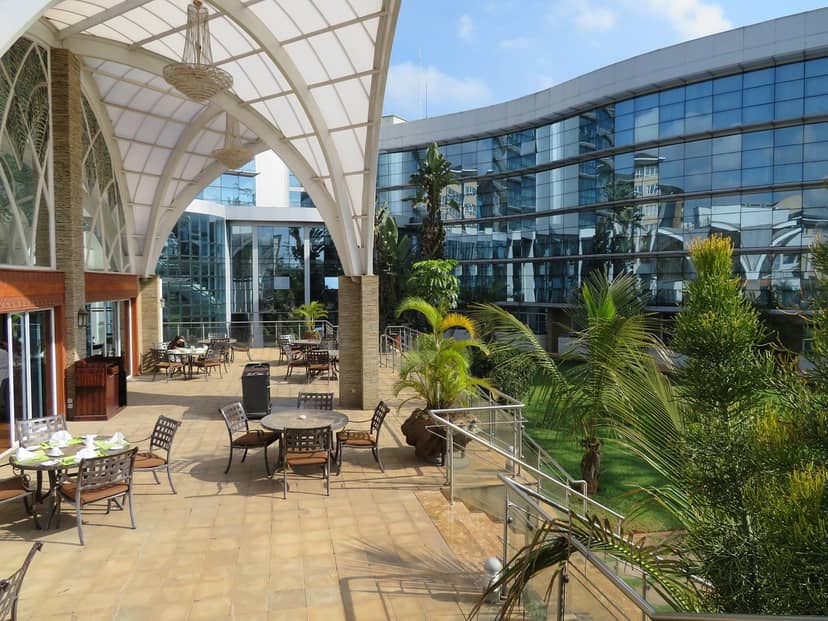 Amani in The Boma Nairobi’s elegant outdoor event space with modern architecture.