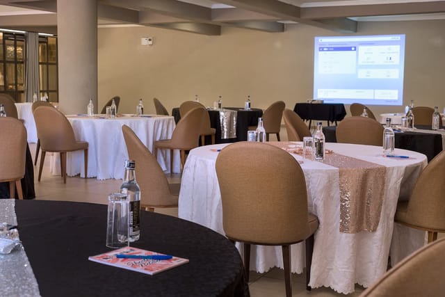 Conference room at FK Resort and Spa, elegantly set for meetings and banquets
