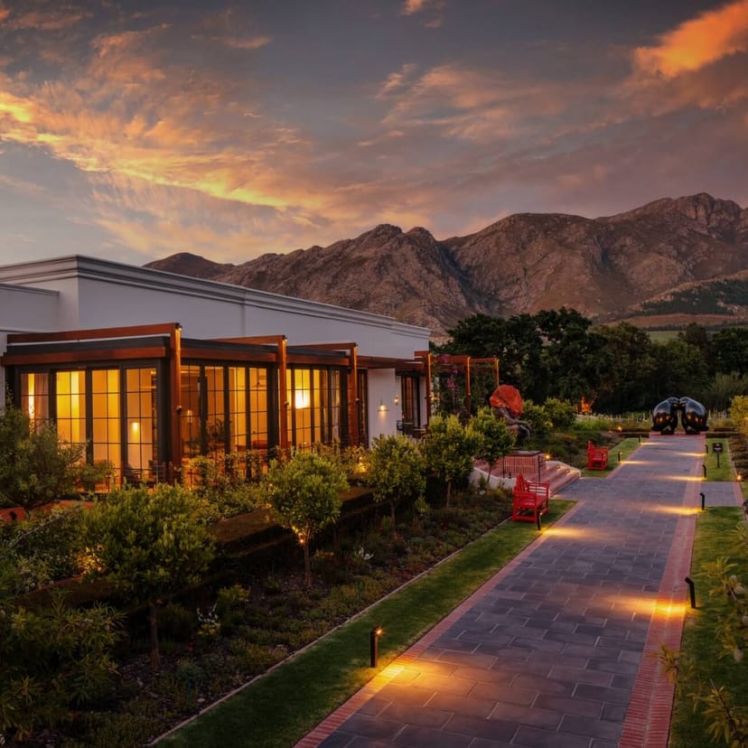 La Petite Colombe venue with elegant architecture in scenic mountains, perfect for events.