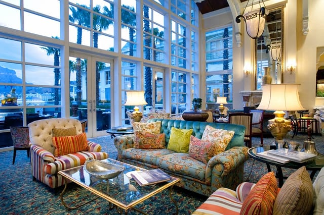 Stylish lounge at The Pavilion, Table Bay, ideal for networking and events.