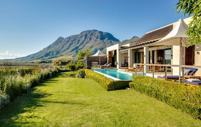 Owner's Villa at Delaire Graff Estate: elegant outdoor venue for events and meetings.