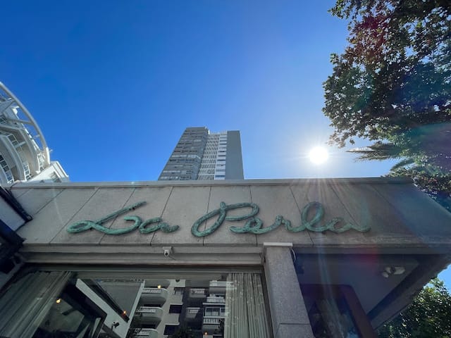 Modern La Perla Restaurant entrance in Cape Town, ideal for stylish events and meetings.