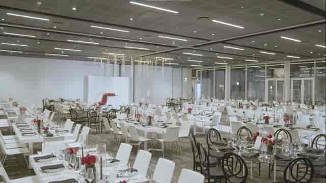 The Grand Hall at Hazendal Wine Estate, elegantly set for formal events and celebrations.