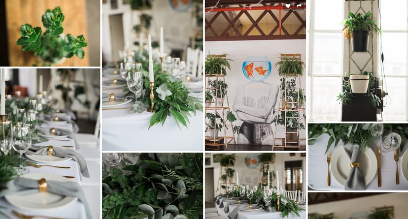 Elegant outdoor courtyard event space with greenery and candles, ideal for upscale celebrations.