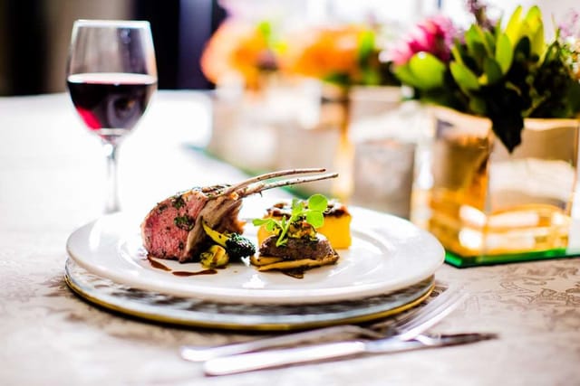 Gourmet lamb chops at Kentridge Suite, upscale catering for elegant events.